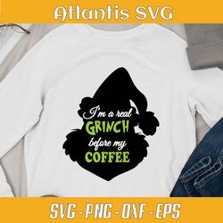 grinch before coffee svg dxf, funny grinch coffee christmas svg dxf, the grinch hate christmas svg png dxf eps