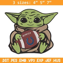 Baby Yoda Indianapolis Colts embroidery design, Colts embroidery, NFL embroidery, sport embroidery, embroidery design.