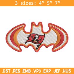 Batman Symbol Tampa Bay Buccaneers embroidery design, Buccaneers embroidery, NFL embroidery, logo sport embroidery.