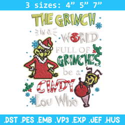 The grinch logo Embroidery design, Grinch christmas Embroidery, Grinch design, Embroidery File, Instant download