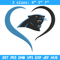 Carolina Panthers Heart embroidery design, Panthers embroidery, NFL embroidery, sport embroidery, embroidery design. (2)