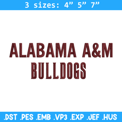 Alabama AM Bulldogs logo embroidery design, NCAA embroidery, Embroidery design,Logo sport embroidery,Sport embroidery