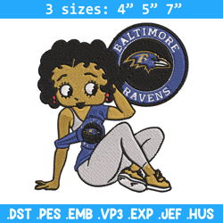 Baltimore Ravens Betty Boop embroidery design, Ravens embroidery, NFL embroidery, sport embroidery, embroidery design.
