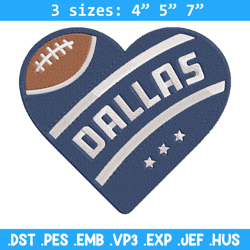 Heart Dallas Cowboys embroidery design, Dallas Cowboys embroidery, NFL embroidery, sport embroidery, embroidery design.