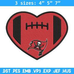 Heart Love Buccaneers embroidery design, Buccaneers embroidery, NFL embroidery, sport embroidery, embroidery design.