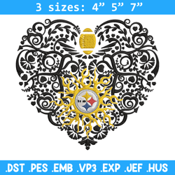 Heart Pittsburgh Steelers embroidery design, Steelers embroidery, NFL embroidery, sport embroidery, embroidery design.