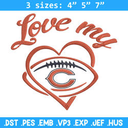 love my chicago bears embroidery design, chicago bears embroidery, nfl embroidery, sport embroidery, embroidery design.