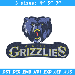 Memphis Grizzlies logo embroidery design, NBA embroidery, Sport embroidery,Embroidery design, Logo sport embroidery.