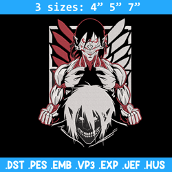 Titan eren Embroidery Design, Aot Embroidery,Embroidery File, Anime Embroidery, Anime shirt, Digital download
