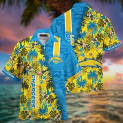 Shop Trendy LA Chargers Hawaiian Shirt & Shorts - Summer Style for Football Fans