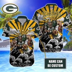 Shop Green Bay Packers Men s Hawaiian Shirt – Show Your Team Spirit!