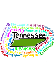 Tennessee map with names