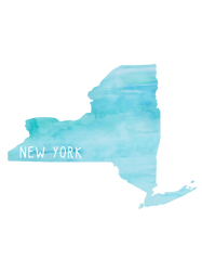 New York Blue Watercolor