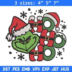 Ho Ho Ho The Grinch Embroidery design, Grinch christmas Embroidery, Grinch design, Embroidery File, Instant download.