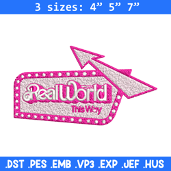 Realworld this way Embroidery design, Logo Embroidery, logo design, Embroidery File, logo shirt, Digital download.