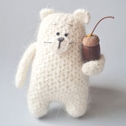 polar bear "mikha" - crochet pattern. amimurumi bear, crochet teddy bear, first toy, tiny. video tutorial, printable pdf
