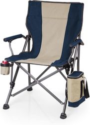 PICNIC TIME Outlander XL Camping Chair with Cooler, Heavy Duty Beach Chair, Outdoor Chair, 400 lb weight capacity, Blue