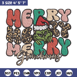 Merry Grinch Embroidery design, Grinch Christmas Embroidery, Grinch design, Embroidery File, Digital download.