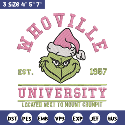 Whoville est1957 embroidery design, Grinch embroidery,Chrismas design, Embroidery shirt,Embroidery file,Digital download