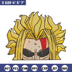 All Might Peeker Embroidery Design, Mha Embroidery, Embroidery File, Anime Embroidery, Anime shirt, Digital download
