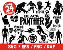 Black panther svg bundle vector cricut vinyl clip art dxf silhouette