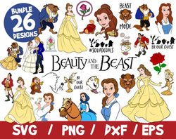 Beauty and the beast bundle svg vector belle cricut cut file layered wall decal clipart