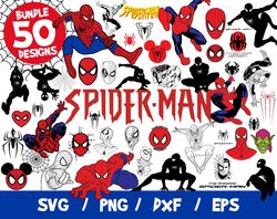 Spiderman vectors svg marvel cricut cutting bundle vinyl png clipart superhero