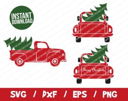 Christmas truck svg bundle merry christmas cut file cricut vector png layered clipart