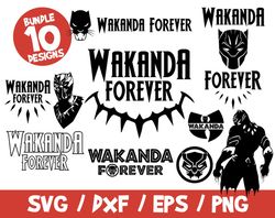 Wakanda forever svg bundle black panther vector cricut vinyl clip art png