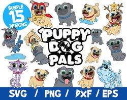 Puppy dog pals svg bundle disney bingo rolly cricut vector cut file layered clipart png