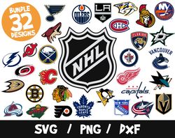 Nhl hockey teams logos bundle clipart svg cricut cutting vector vinyl png