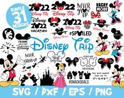 Disney Trip 2022 svg bundle vector mickey cricut silhouette fireworks