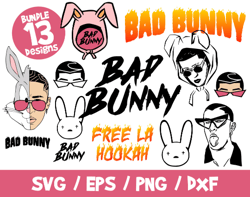 Bad bunny logo svg vector png vinyl free la hookah cut file cricut silhouette