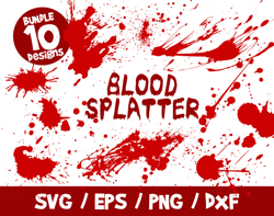Blood splatter svg bundle halloween decor platter cricut vector clipart wall decal
