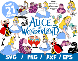 Alice in wonderland svg bundle we're all mad here cricut vector clipart vinyl wall decal disney