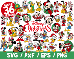 Disney christmas svg bundle mickey minnie ornament donald daisy cricut clipart