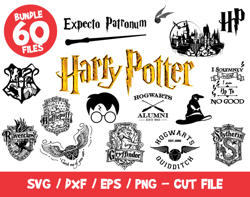 Harry Potter svg bundle HP cricut silhouette hogwart quidditch gryffindor vinyl cut file