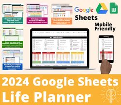 2024 Google Sheets Digital Life Planner Spreadsheet, adhd digital planner, adhd to do list, budget spreadsheet google sh