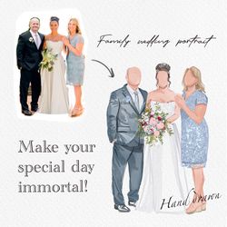Custom Family Portrait, Bride Portrait, Wedding portrait