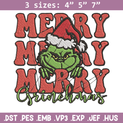 Merry Christmas Grinch Embroidery design, Grinch christmas Embroidery, logo design, Embroidery File, Instant download.