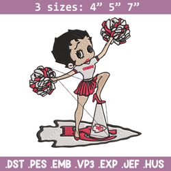 Cheer Betty Boop Kansas City Chiefs embroidery design, Kansas City Chiefs embroidery, NFL embroidery, sport embroidery.