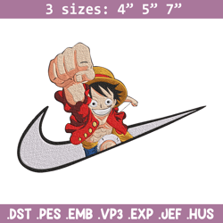 Luffy nike Embroidery Design, One piece Embroidery, Embroidery File, Nike Embroidery, Anime shirt, Digital download.