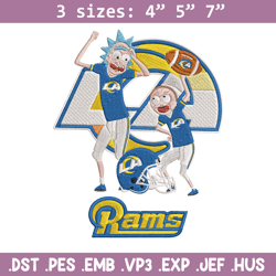 Rick and Morty Los Angeles Rams embroidery design, Los Angeles Rams embroidery, NFL embroidery, logo sport embroidery.