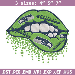 Seattle Seahawks dripping lips embroidery design, Seattle Seahawks embroidery, NFL embroidery, logo sport embroidery.