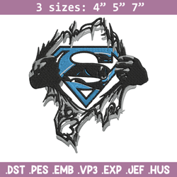 Superman Symbol Carolina Panthers embroidery design, Panthers embroidery, NFL embroidery, logo sport embroidery.