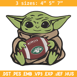 Baby Yoda New York Jets embroidery design, Jets embroidery, NFL embroidery, logo sport embroidery, embroidery design.