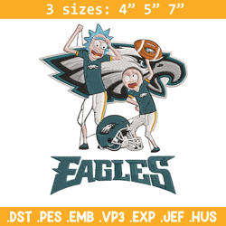 Rick and Morty Philadelphia Eagles embroidery design, Philadelphia Eagles embroidery, NFL embroidery, sport embroidery.
