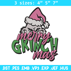 Grinchmas Embroidery Design, Grinch Embroidery, Embroidery File, Chrismas Embroidery, Anime shirt, Digital download.