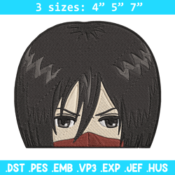 Mikasa Peeker Embroidery Design, Aot Embroidery, Embroidery File, Anime Embroidery, Anime shirt, Digital download
