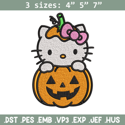 Hello Kitty With Pumpkin Embroidery design, Hellokitty Embroidery, cartoon design, Embroidery File, Digital download